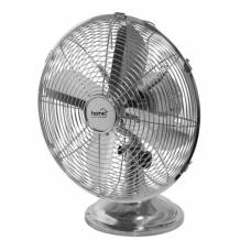 Ventilator De Birou Cromat, 35 W, Oscilare Cuplabila, Palete Metalice, Putere Reglabila 3 Trepte, Diametru Palete 30 Cm, Nivel De Zgomot 58 Db, Cap Cu Unghi De Inclinare Reglabil, Design Elegant, Argintiu