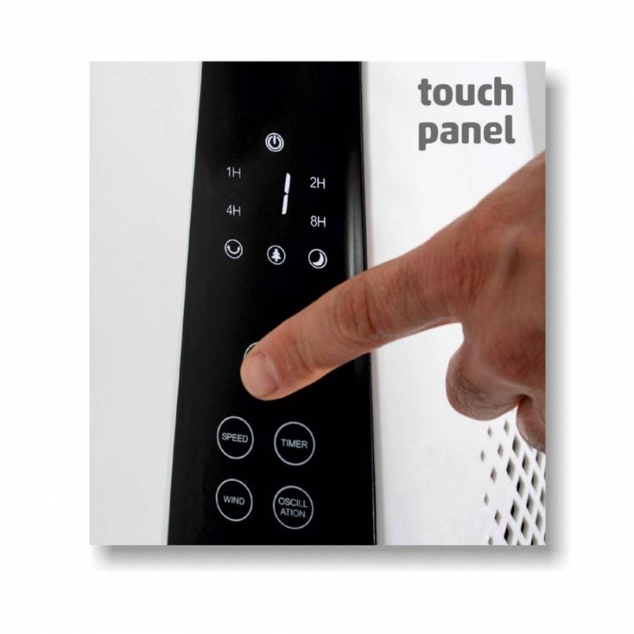 Ventilator Inalt Tip Turn  Putere 45 W, Panou Tactil Si Telecomanda, Oscilare Cuplabila, 3 Moduri De Functionare, Putere Reglabila, 3 Trepte, Alb