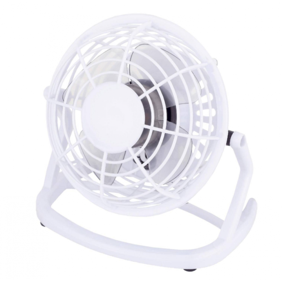 Ventilator Portabil De Masa, Usb 5v, Diametru Elice 10 Cm, Cablu De 1.4 M, Putere 2.5w, Design Modern, Culoare Alb