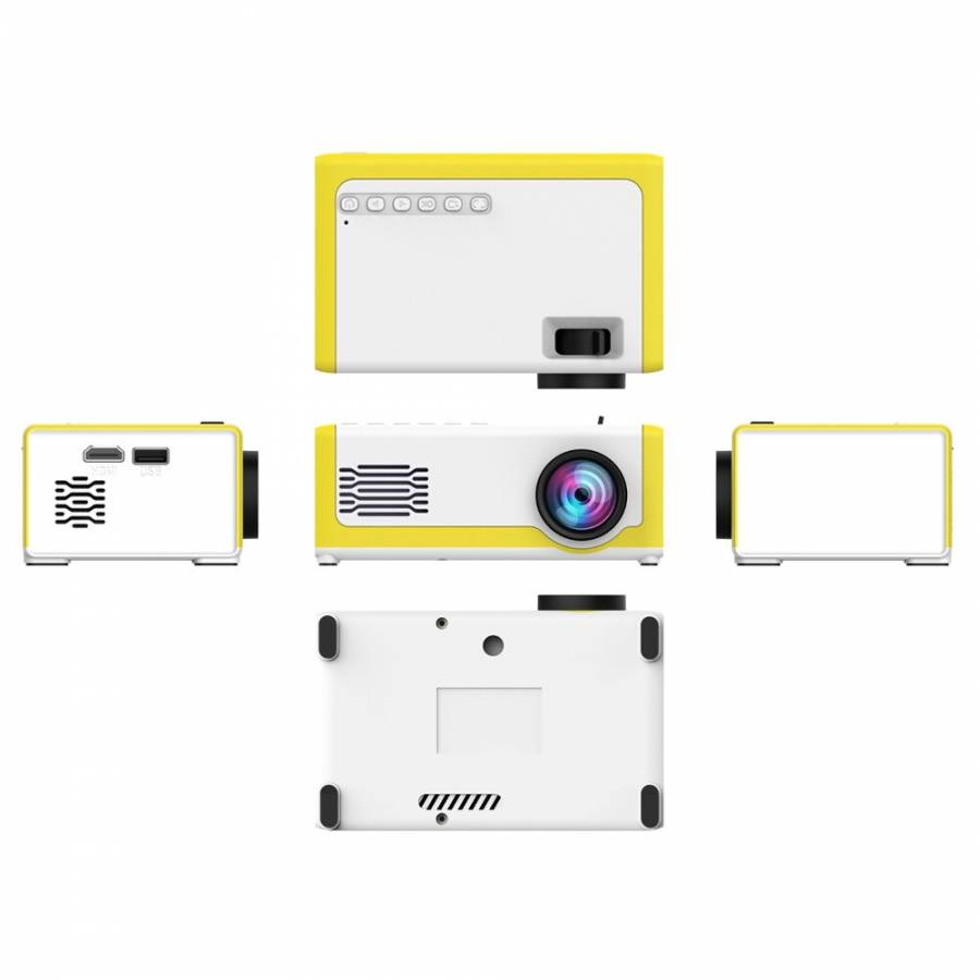 Video Proiector Klausstech, 1080p, Full Hd, Lumina Led, Distanta Maxima De Proiectare 2m, Usor, Ergonomic, Alb/galben