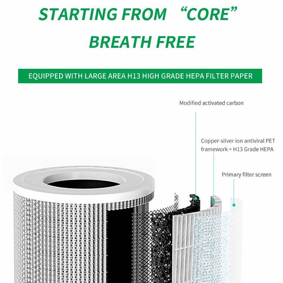 Oberon 520 Wifi pana La 62 M2  Purificator De Aer  Negru