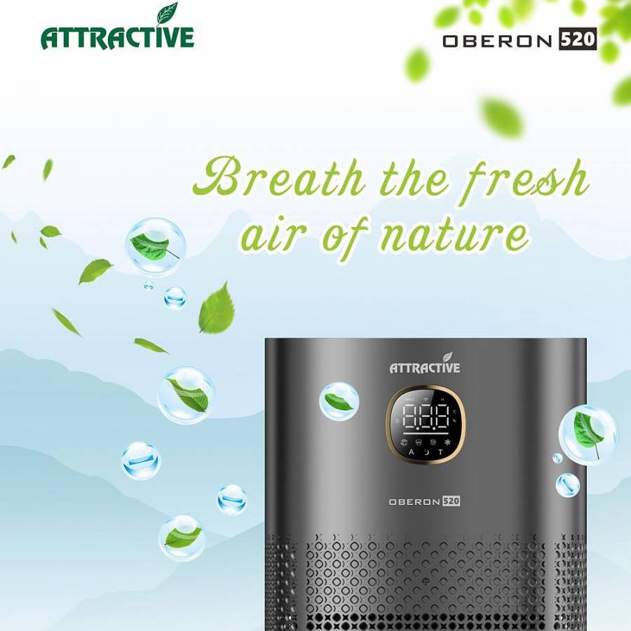 Oberon 520 Wifi pana La 62 M2  Purificator De Aer  Negru