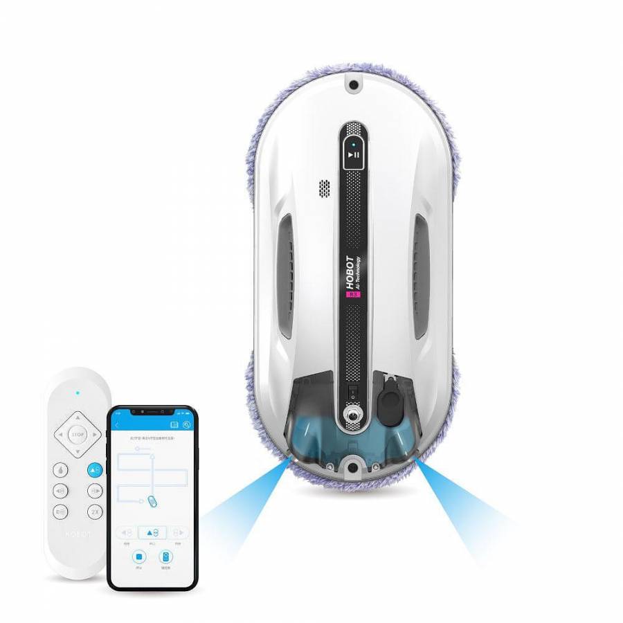 Hobot R3  Robot Curatare Geamuri Cu 2 Pulverizatoare Aplicatie Mobila Ups incorporat Voce Creativa Memento