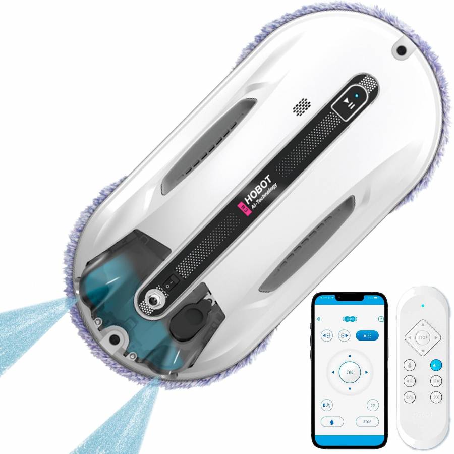 Hobot R3  Robot Curatare Geamuri Cu 2 Pulverizatoare Aplicatie Mobila Ups incorporat Voce Creativa Memento