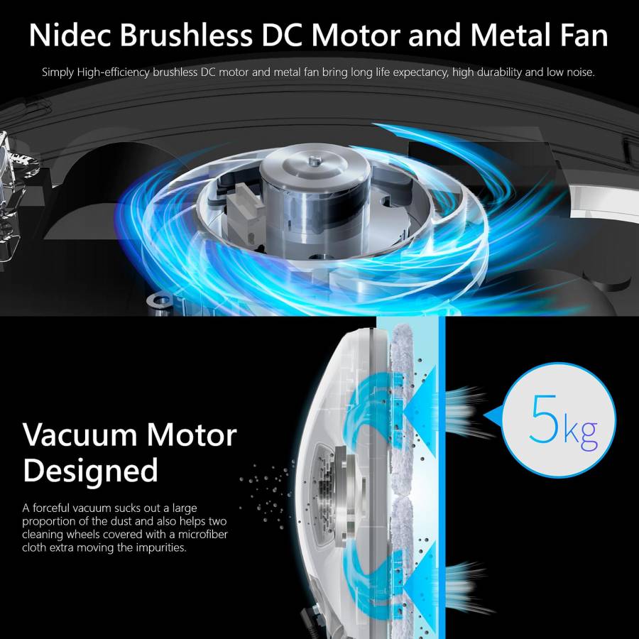 Hobot R3  Robot Curatare Geamuri Cu 2 Pulverizatoare Aplicatie Mobila Ups incorporat Voce Creativa Memento