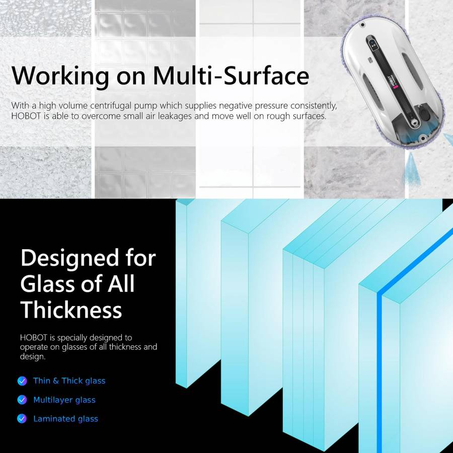 Hobot R3  Robot Curatare Geamuri Cu 2 Pulverizatoare Aplicatie Mobila Ups incorporat Voce Creativa Memento