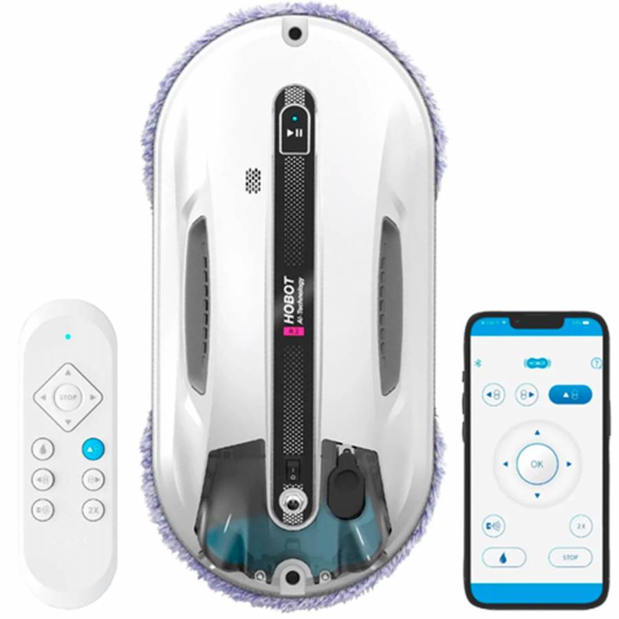 Hobot R3  Robot Curatare Geamuri Cu 2 Pulverizatoare Aplicatie Mobila Ups incorporat Voce Creativa Memento