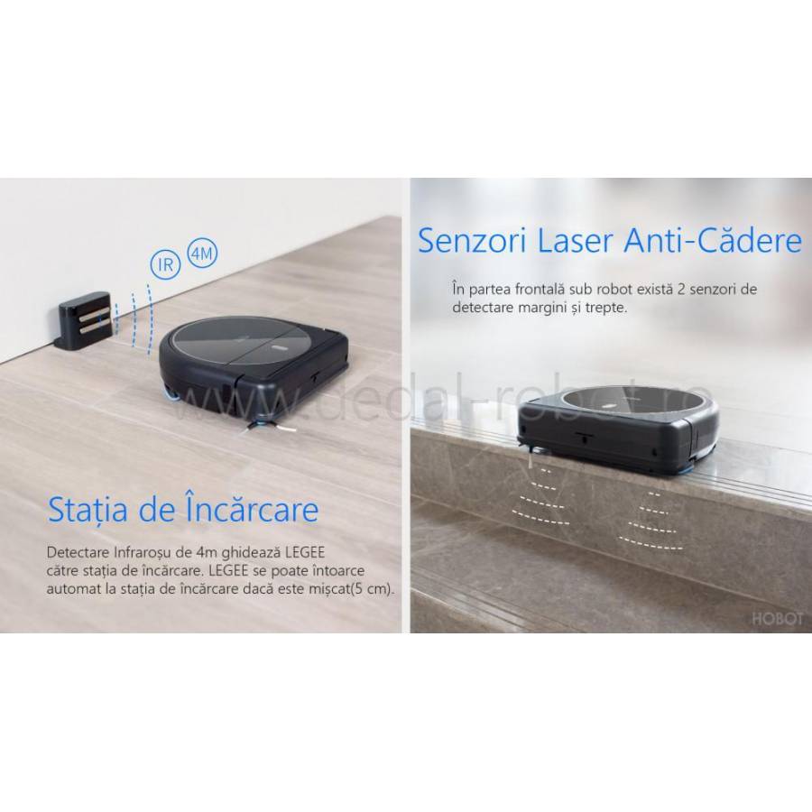 Hobot Legee 688  Mop Robot Cu Aspirare Aplicatie Mobila Wifi Giroscop Simultan Curatare Uscata Si Umeda