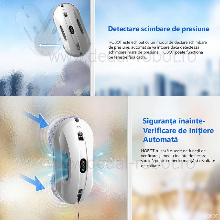 Hobot 368  Robot Curatare Geamuri Bluetooth Ups incorporat