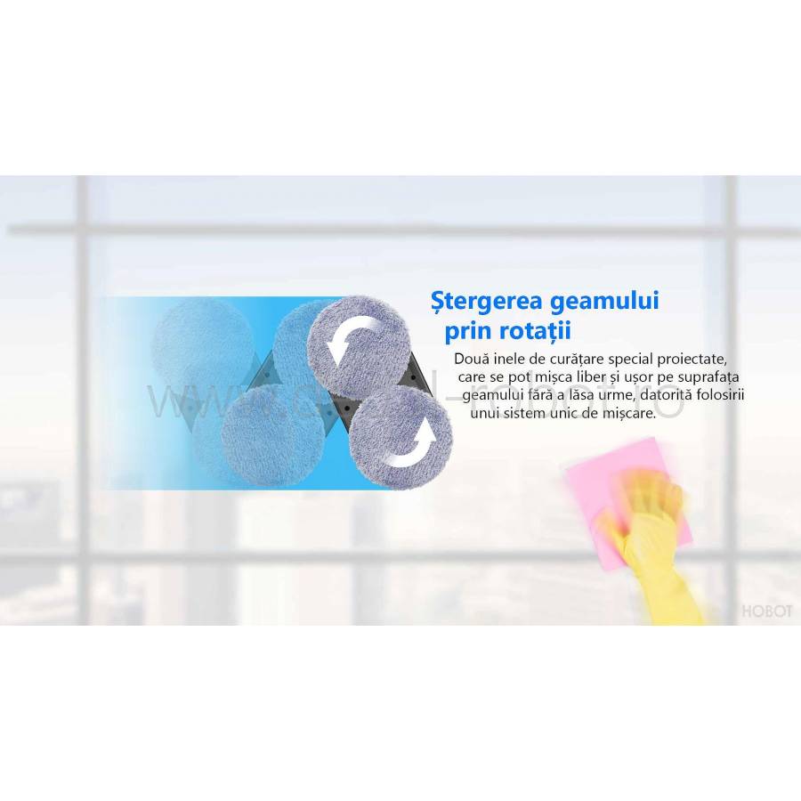 Hobot 388  Robot Curatare Geamuri Cu Pulverizator Ups incorporat Aplicatie Mobila