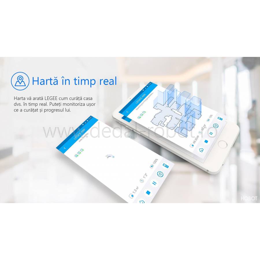 Hobot Legee 688  Mop Robot Cu Aspirare Aplicatie Mobila Wifi Giroscop Simultan Curatare Uscata Si Umeda