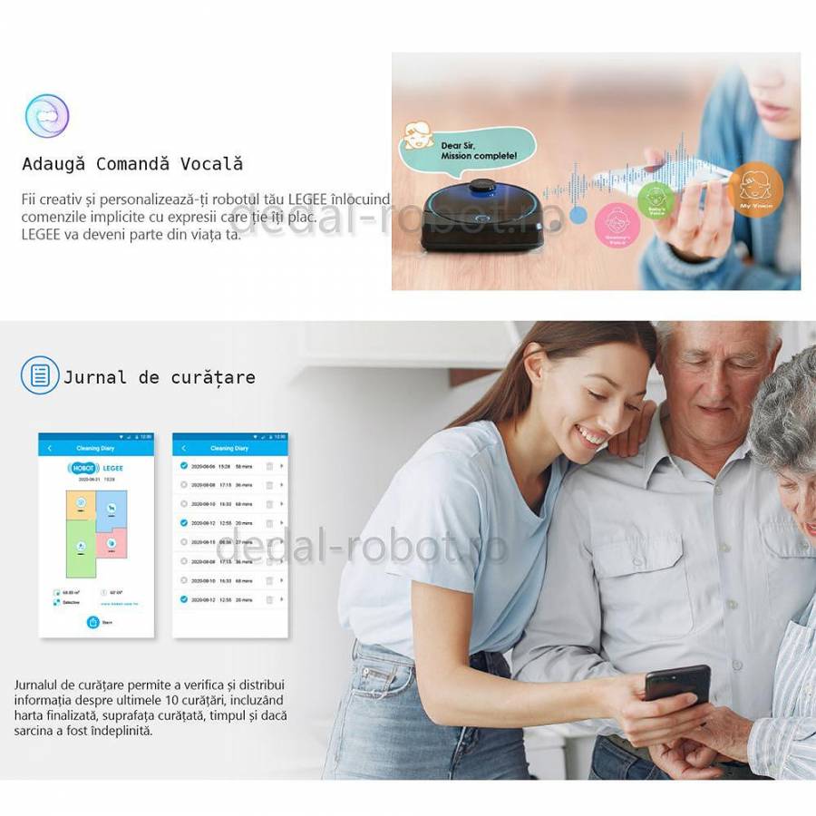 Hobot Legee 7 robot Aspirator Mop Harta 5g Si 24g Wifi Siri/ok Google Voce Creativa 2700 Pa