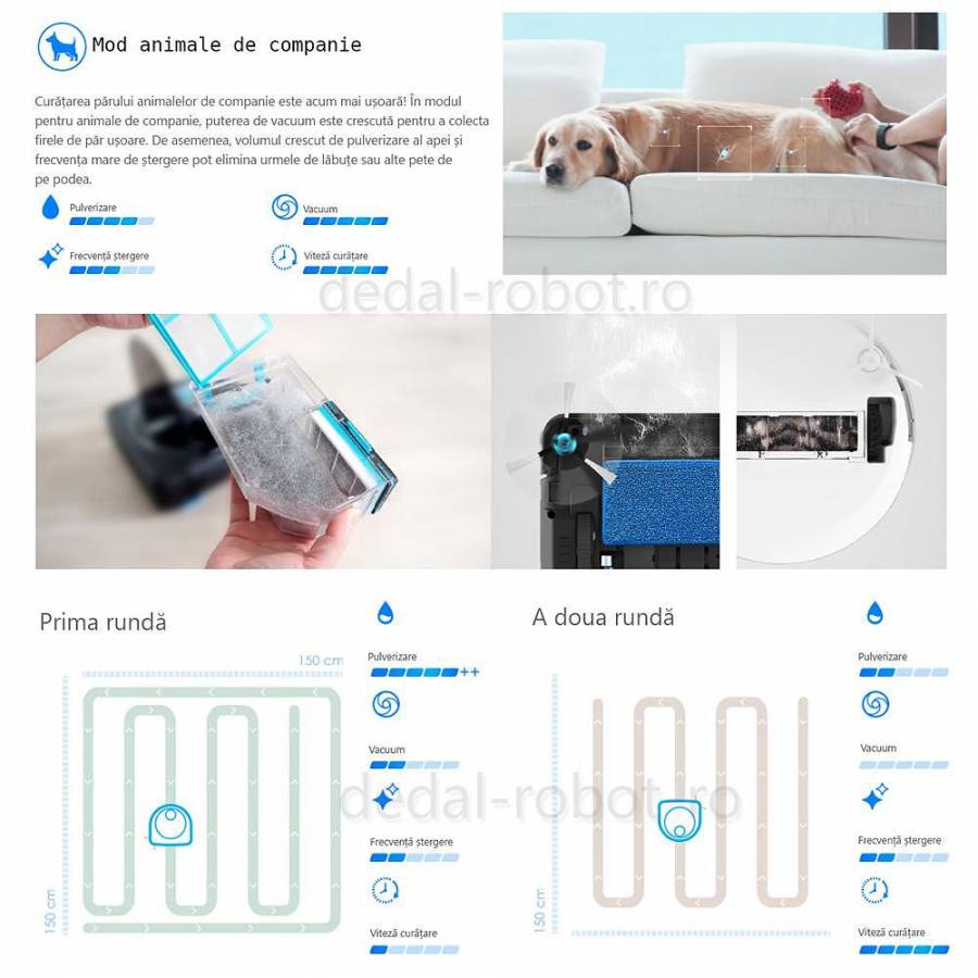 Hobot Legee 7 robot Aspirator Mop Harta 5g Si 24g Wifi Siri/ok Google Voce Creativa 2700 Pa