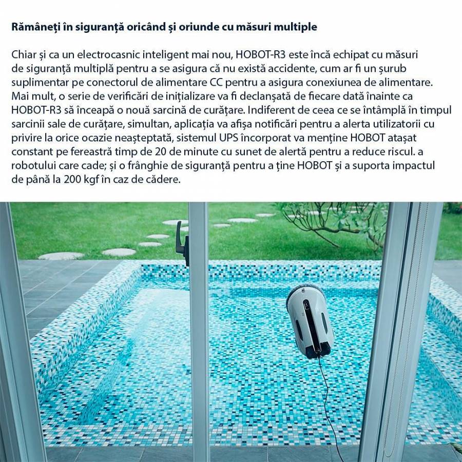 Hobot R3  Robot Curatare Geamuri Cu 2 Pulverizatoare Aplicatie Mobila Ups incorporat Voce Creativa Memento