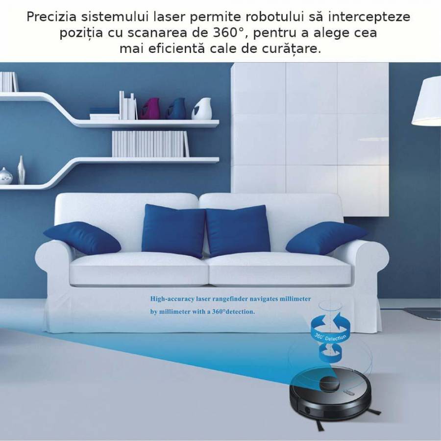 Magnum One  Aspirator Robot Aplicatie In Lbromana Negru