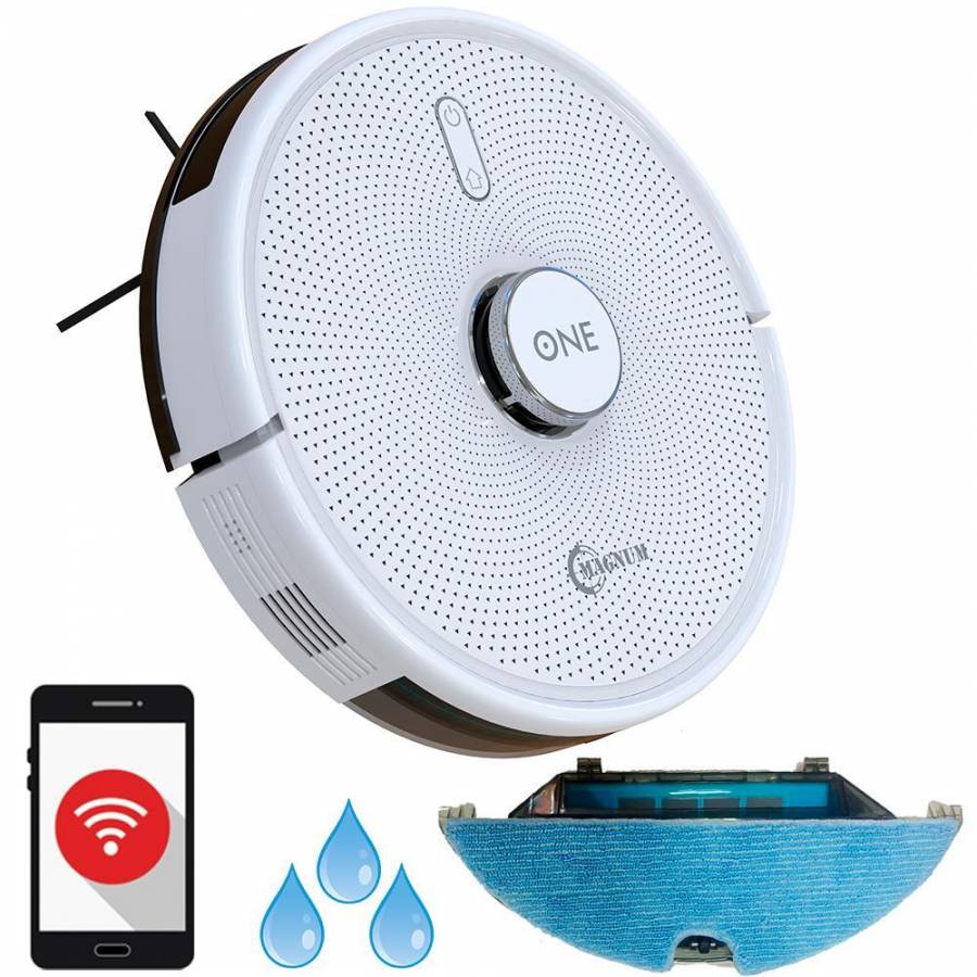 Magnum One  Aspirator Robot Cu Mop Aplicatie In Lbromana Alb