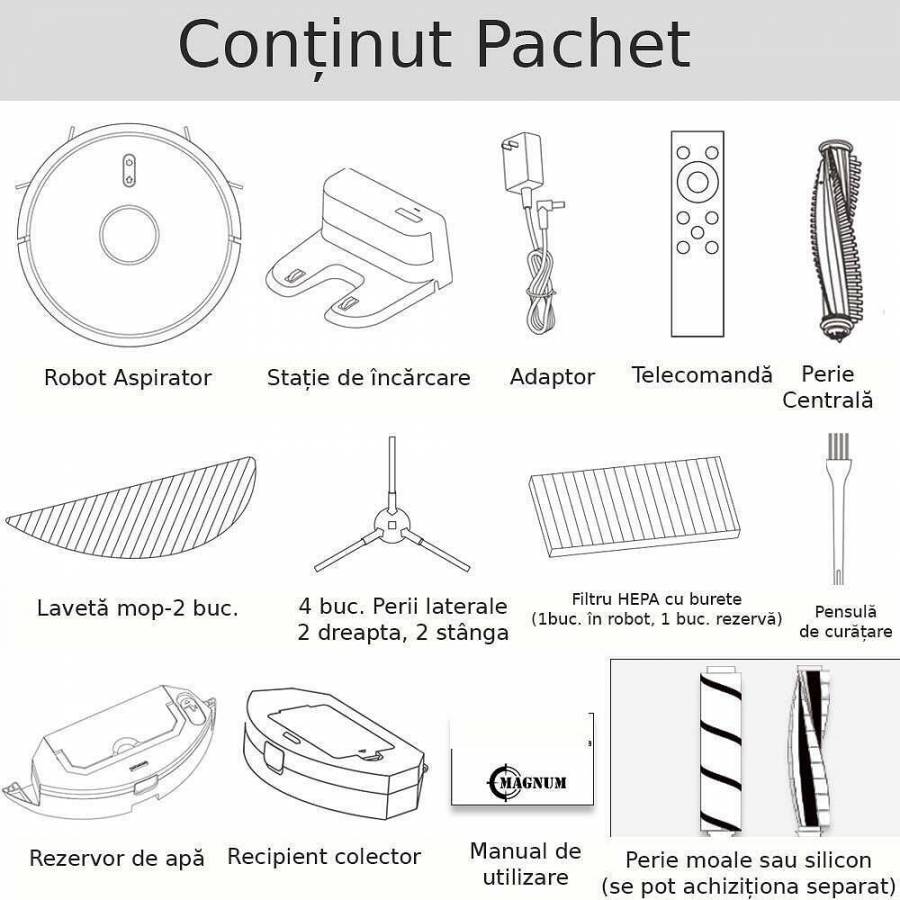 Magnum Uv  Aspirator Robot Cu Mop Sterilizare Lampa Uvc Alb