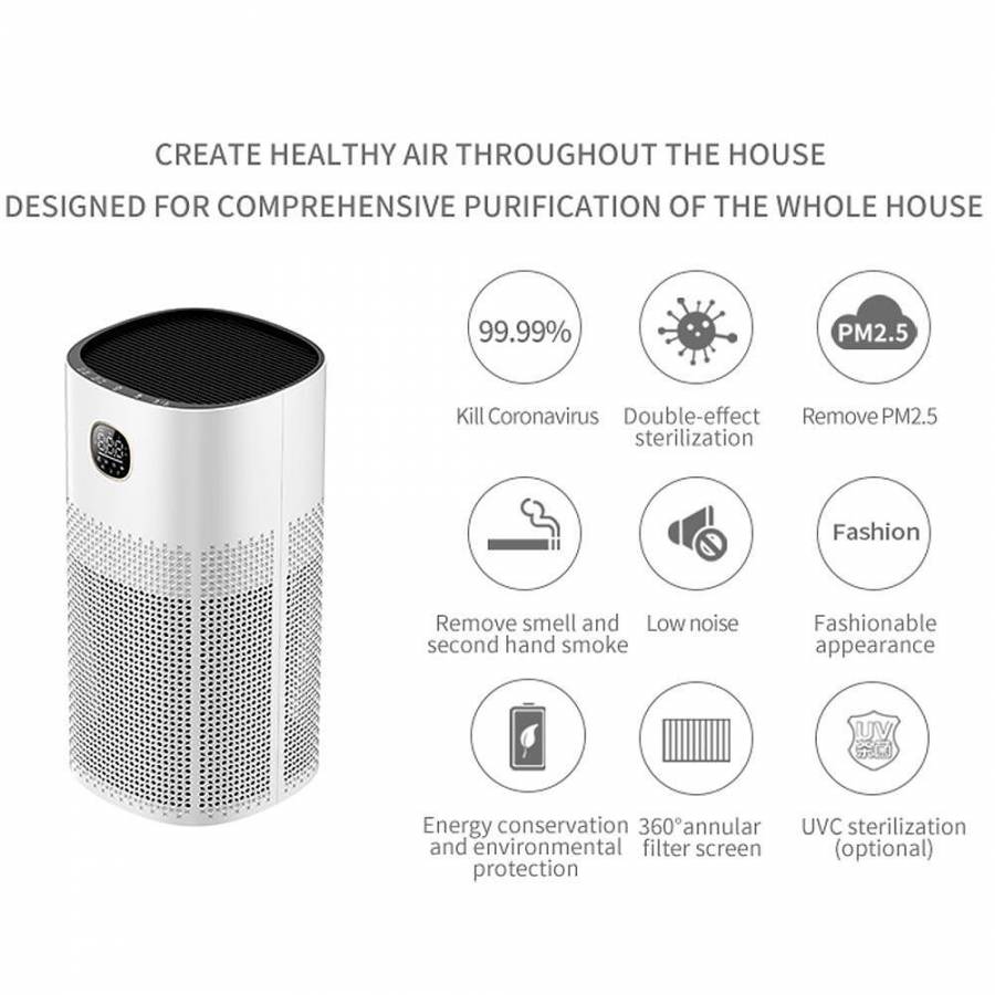 Oberon 520 Wifi pana La 62 M2  Purificator De Aer  Gri inchis