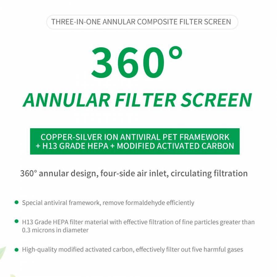 Oberon 520 Wifi pana La 62 M2  Purificator De Aer  Gri inchis