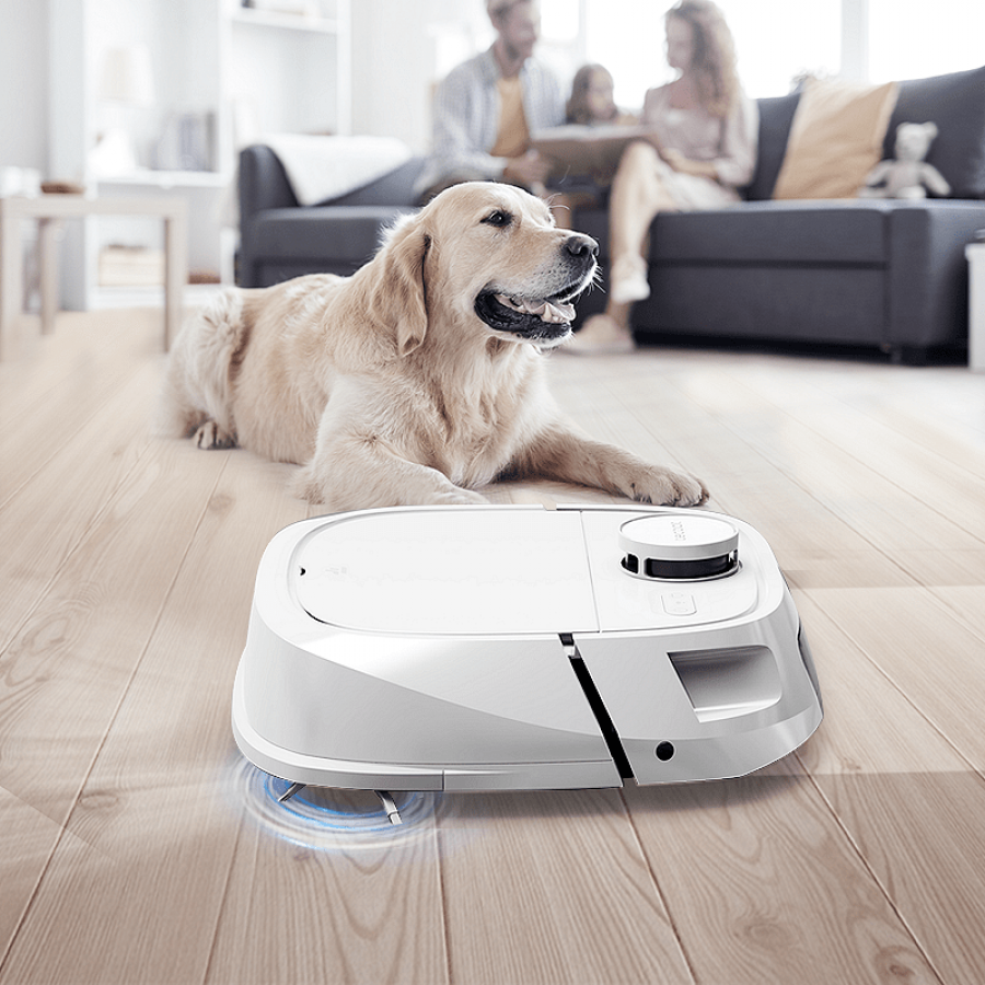 Tecbot M1  Aspirator Robot Cu Spalare Auto Clatire Rolamop alb