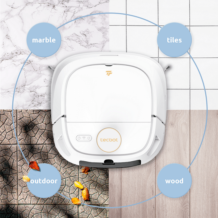 Tecbot M1  Aspirator Robot Cu Spalare Auto Clatire Rolamop alb