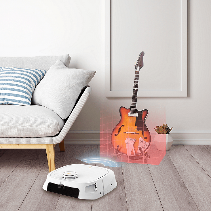 Tecbot M1  Aspirator Robot Cu Spalare Auto Clatire Rolamop alb