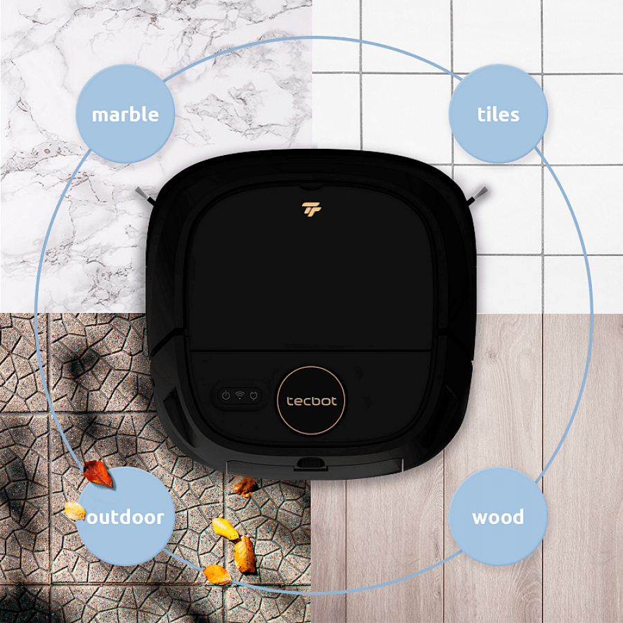 Tecbot M1  Aspirator Robot Cu Spalare Auto Clatire Rolamop Negru