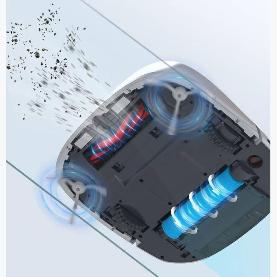 Tecbot M1  Aspirator Robot Cu Spalare Auto Clatire Rolamop Negru