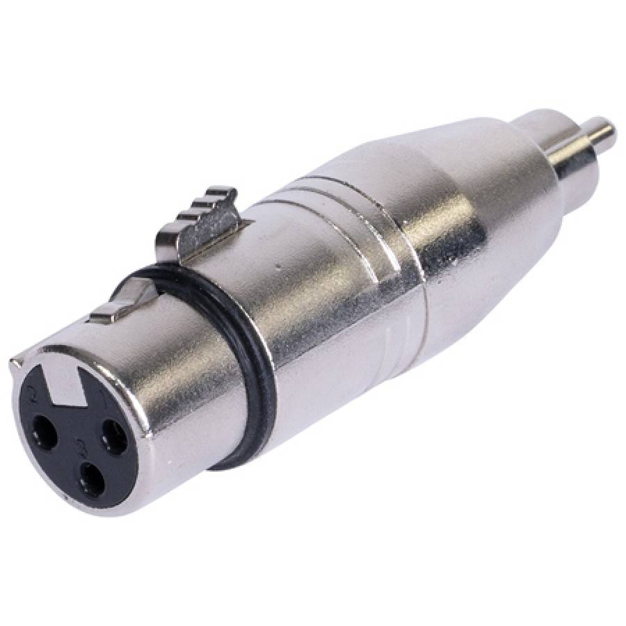 Adaptor audio XLR-F - RCA-M din metal.