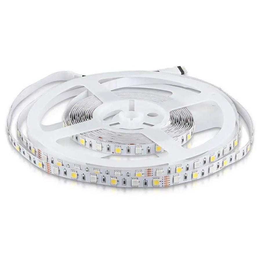 Banda LED, 5m, Lumina RGB, 12V, IP54, Alb