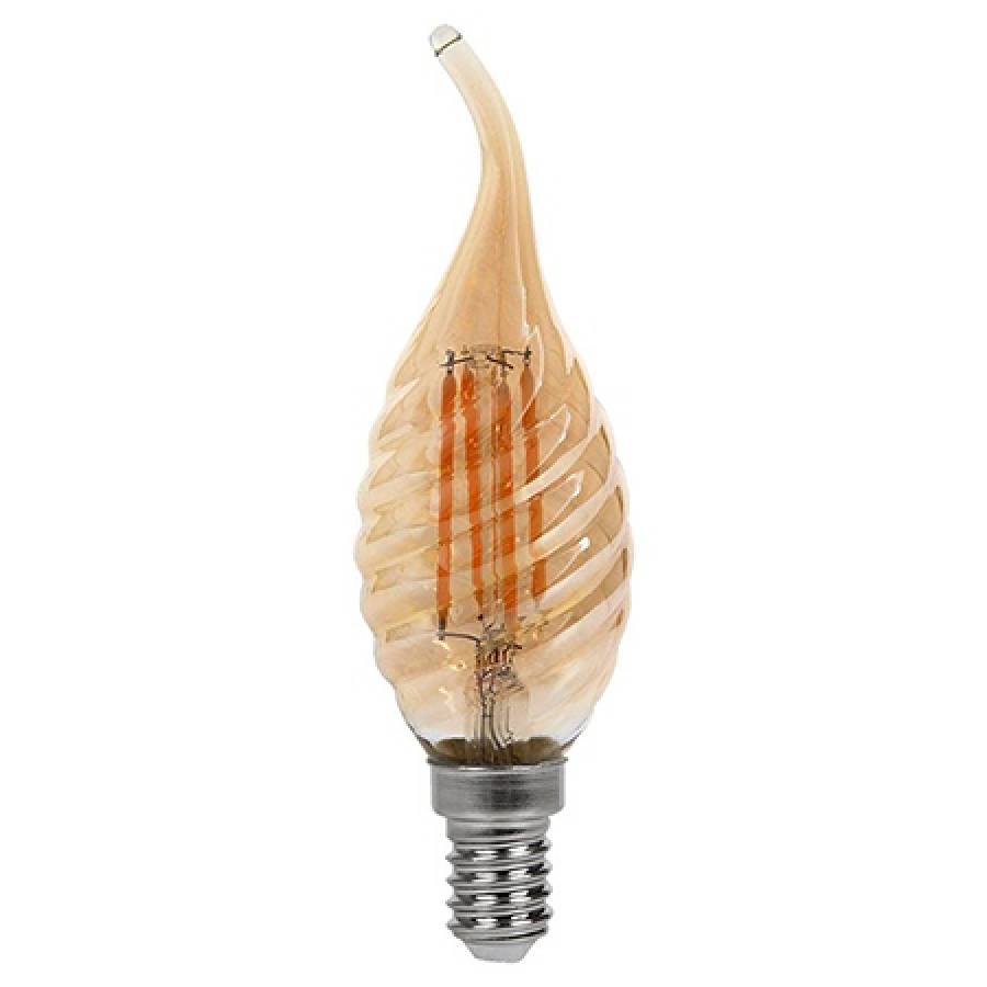 Bec cu filament LED E14, 4W, alb cald