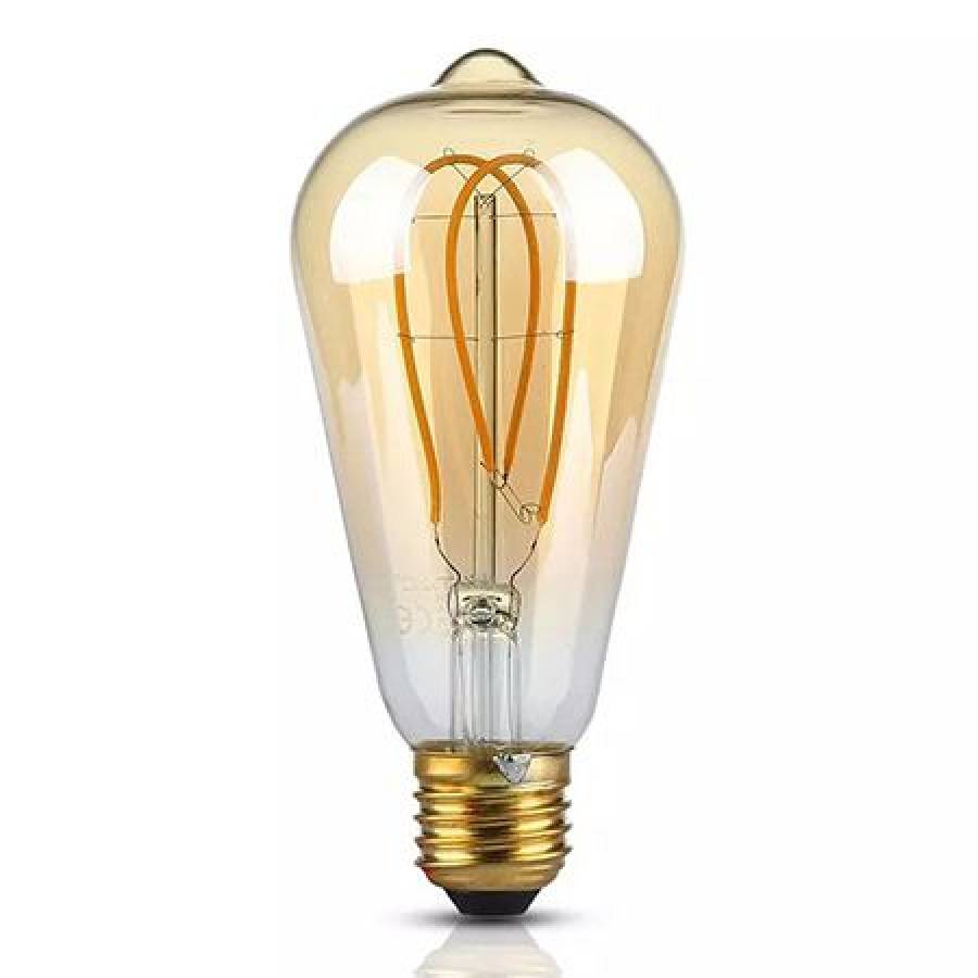 Bec economic cu filament LED, ST64, 5W, alb cald.