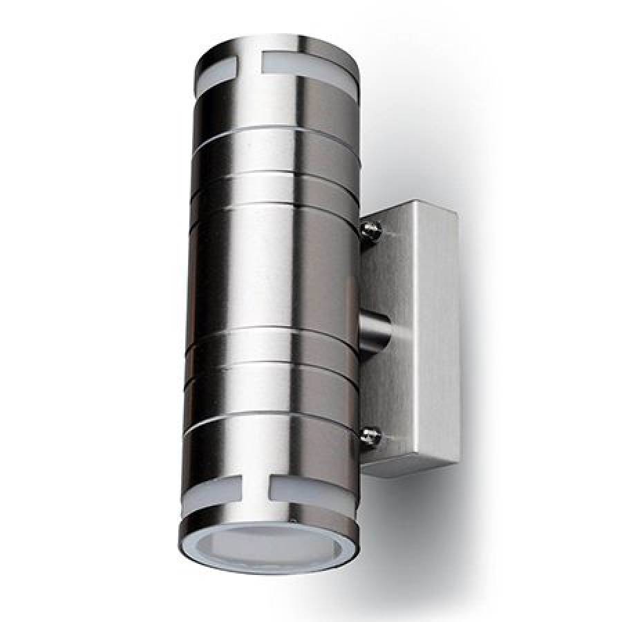 Corp Iluminat Perete 2 Spoturi GU10 IP44 Inox