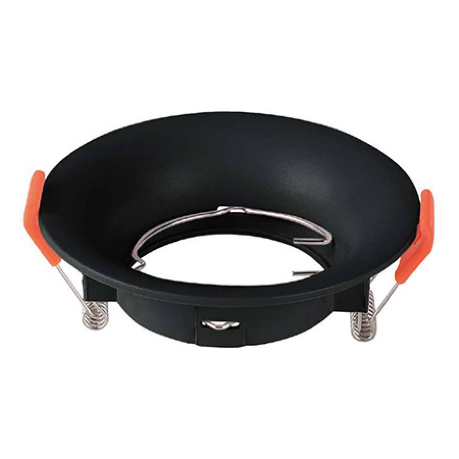 Spot Corp LED rotund pentru becuri Gu10 de culoare neagra.