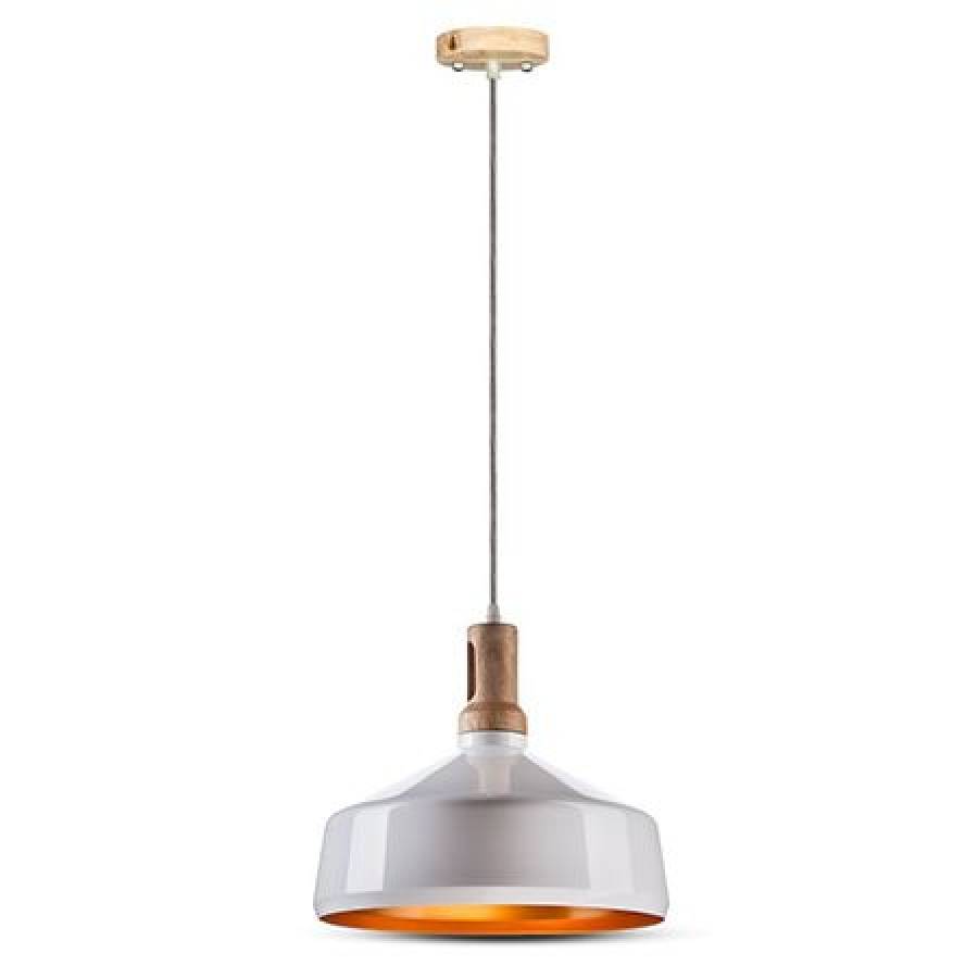 Corp Suspendat Alb Lemn - Iluminat 60W Max