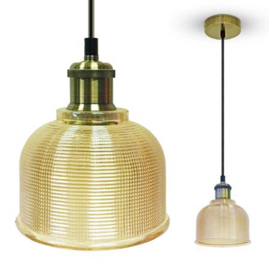 Lumina suspendată 60W, IP20, sticlă, culoare chihlimbar