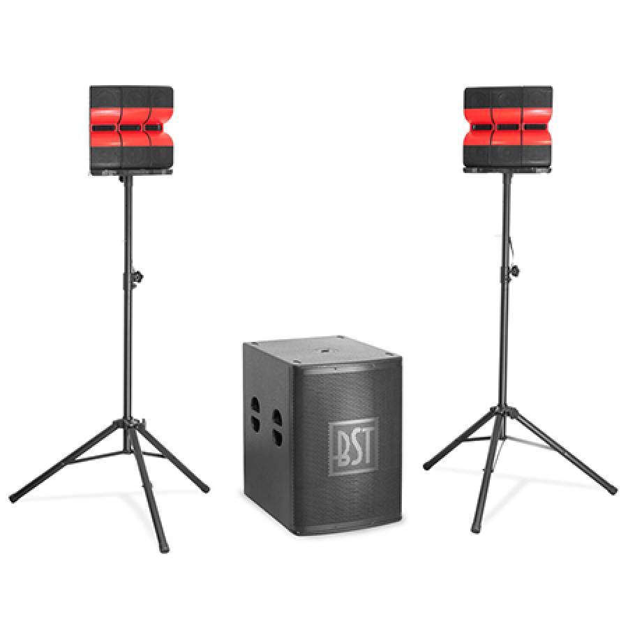 Kit 2.1 Subwoofer 18/46cm + 2 Sateliti 4/10cm 1200w Rms