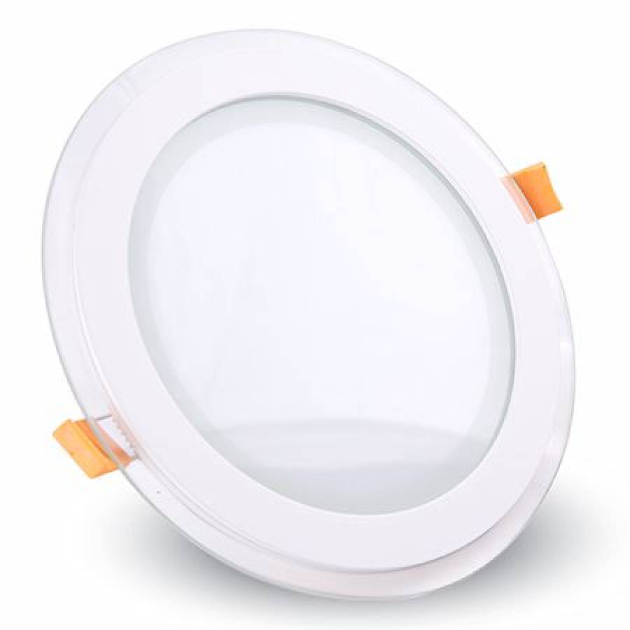Panou LED Rotund Incorporabil Alb Rece, 6W, Sticla