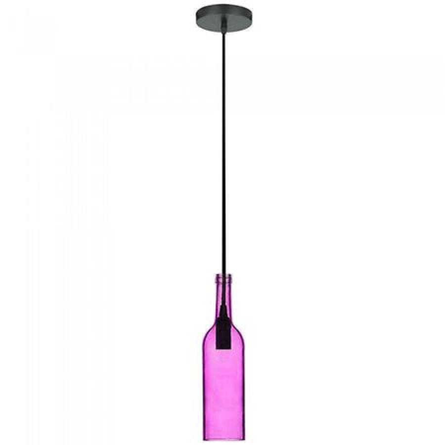 Pendul Tavan Sticla Vin Roz - Forma Veioza