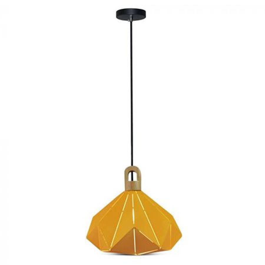 Pendul Tavan Metalic Galben - Soclu E27 32cm X 27cm