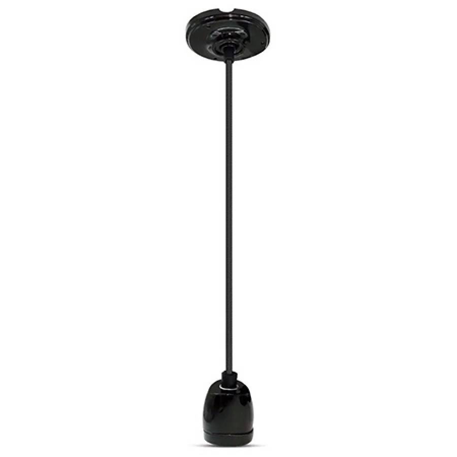 Pendul Negru Portelan E27 Tavan - Dimensiuni Ø47 x 64 mm