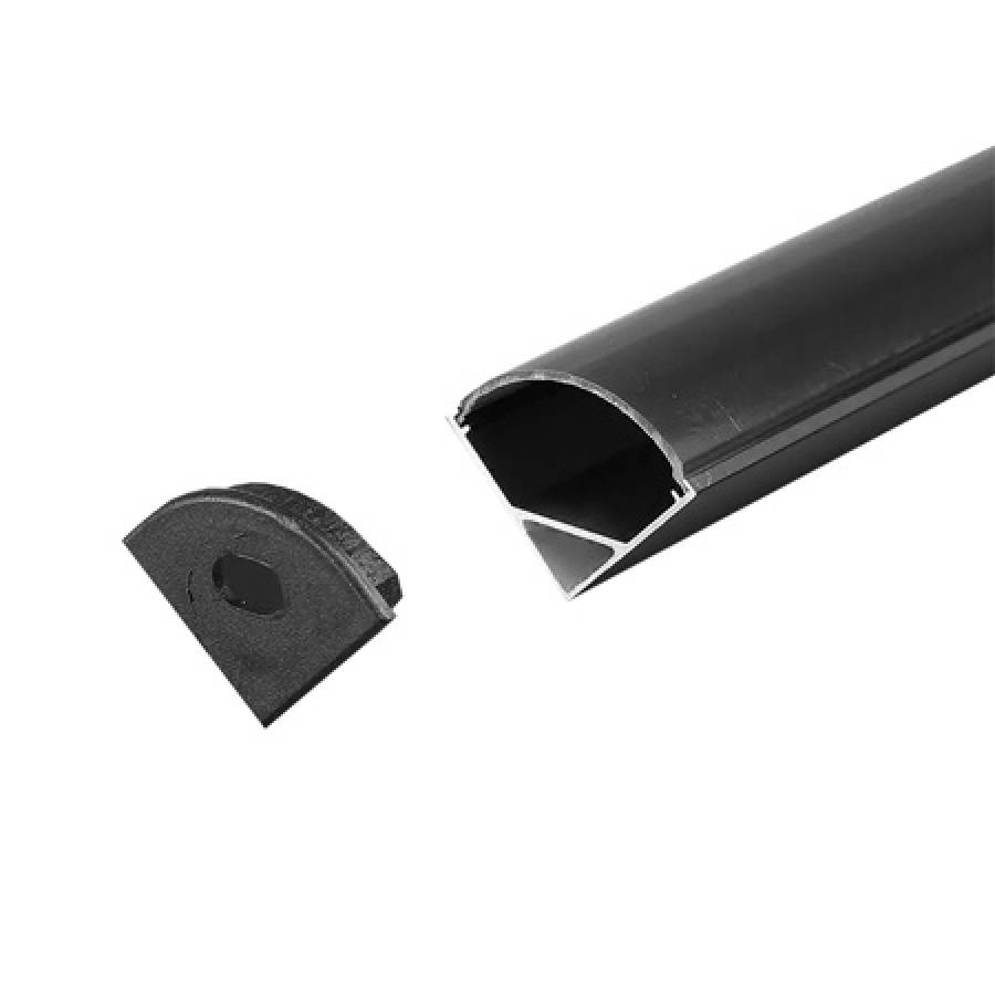 Profil Aluminiu 2m LED 15.8x15.8, Negru - Material Deosebit