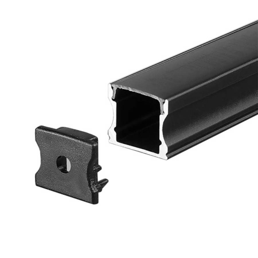 Profil aluminiu banda LED 2m negru - dimensiuni și greutate