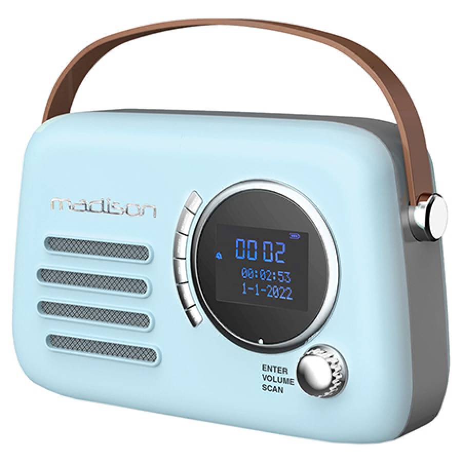Boxa portabila vintage cu radio FM/DAB si conectivitate Bluetooth/AUX.