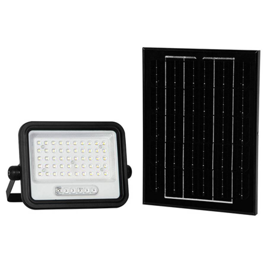 Lampă solară reflector 100w 1200lm 7in1 pentru exterior - Negru.