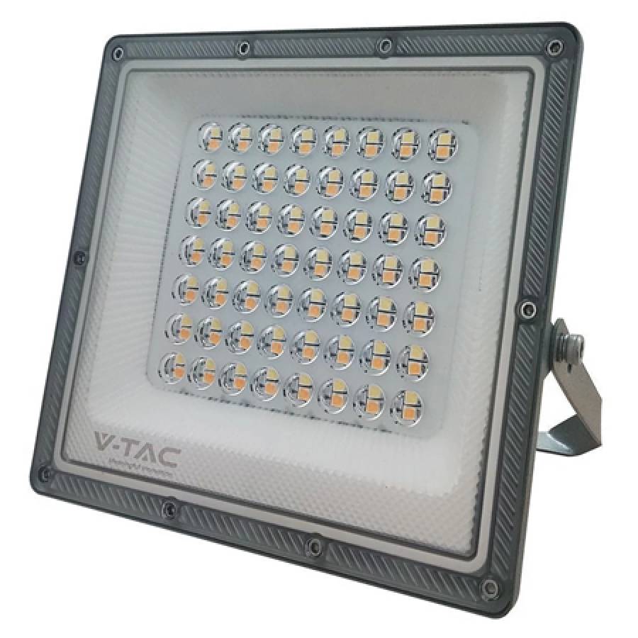 Reflector LED puternic si durabil pentru exterior, culoare gri.