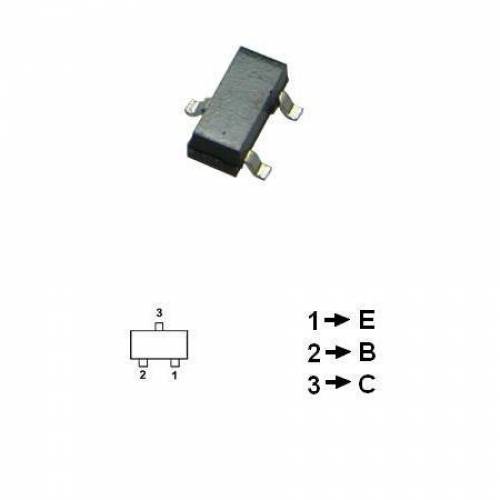 Tranzistor NPN pentru semnal mic SMD, model BC847A