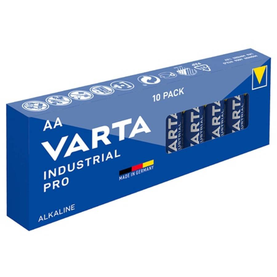 10 Baterii Alcaline Varta Industrial Pro LR06