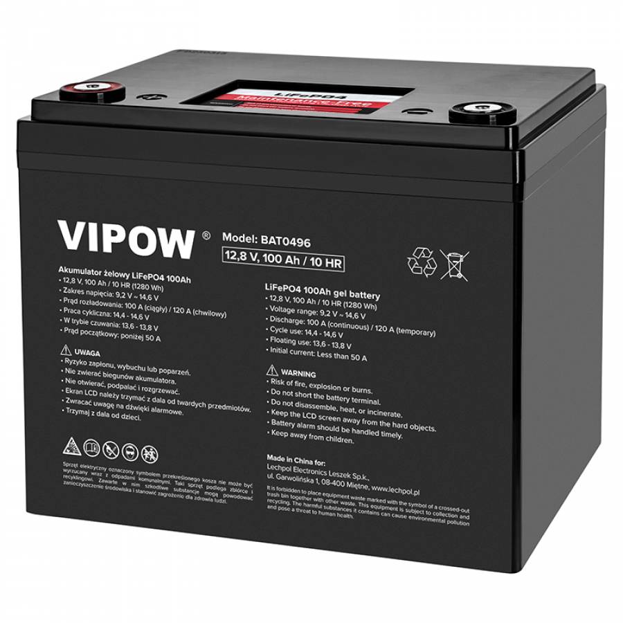 Acumulator Lifepo4 12.8v 100ah Bms Vipow