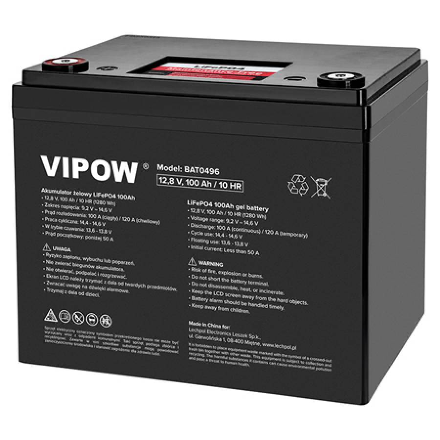 Acumulator Lifepo4 12.8v 100ah Bms Vipow